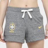 Short de Moletom Brasil Nike Gym Feminino - Mescla